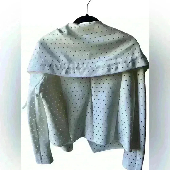 silvia tcherassi Blazer Jacket White Sz m Avant Garde Coquette Long Sleeve - Picture 2 of 11